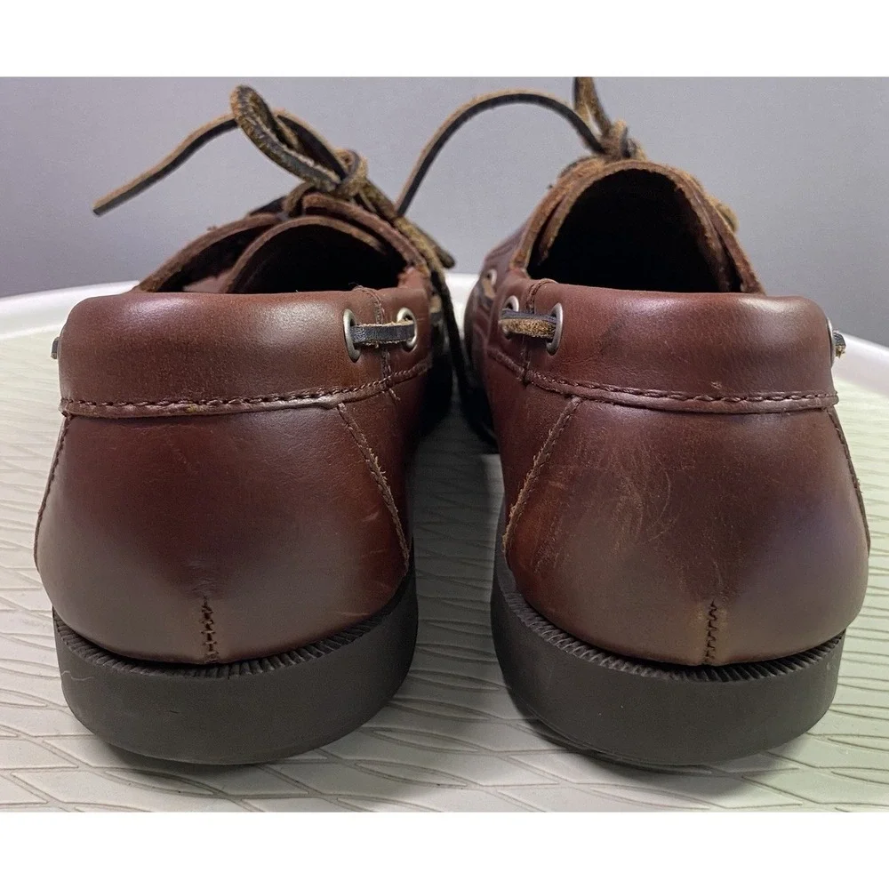 Bass Seafarer Brown Leather‎ Boat Shoes Men's Loafers Dress Shoes Flats Sz. 8.5W